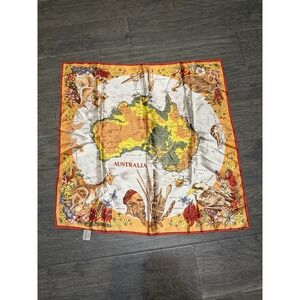 Vintage Australia Map All Acetate By heil 27" X 27" Japan Colorful Scarf Bandana